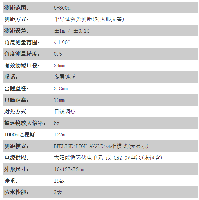 镭仕奇XT800BE参数